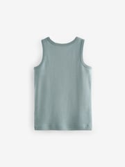 Tonal Blue 100% Cotton Vests 10 Pack (1.5-16yrs) - Image 7 of 8