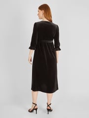 JoJo Maman Bébé Black Velvet Wrap Maternity & Nursing Dress - Image 3 of 5