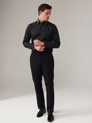 Schwarz/Gold - Formales Oxford-Hemd aus100 % Baumwolle mit Besatz - Bild 2 von 8