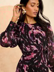 Love & Roses Pink Empire Tie Back Midi Dress - Image 2 of 4