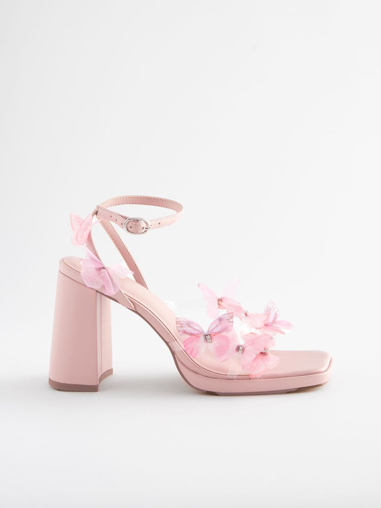 Pink Forever Comfort® Butterfly Block Heel Sandals - Image 2 of 5