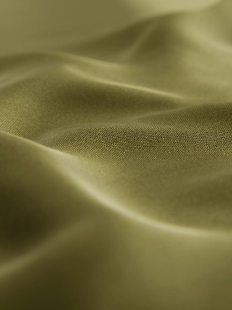 Khaki Green Satin Midi Skirt - Image 8 of 8
