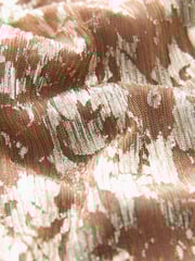 Gold Mini Jaquard Ruffle Dress - Image 6 of 6