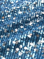 Blue Sequin V-Neck Top - Image 6 of 6