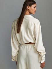 Ecru Relaxed Fit Drawstring Hem Shirt - Image 3 of 7