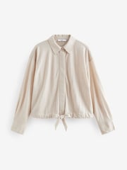 Ecru Relaxed Fit Drawstring Hem Shirt - Image 6 of 7