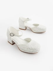 White Glitter Platform Heel Occasion Shoes - Image 1 of 5
