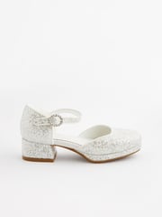 White Glitter Platform Heel Occasion Shoes - Image 2 of 5