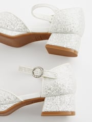 White Glitter Platform Heel Occasion Shoes - Image 3 of 5