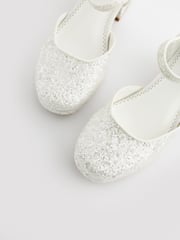 White Glitter Platform Heel Occasion Shoes - Image 5 of 5