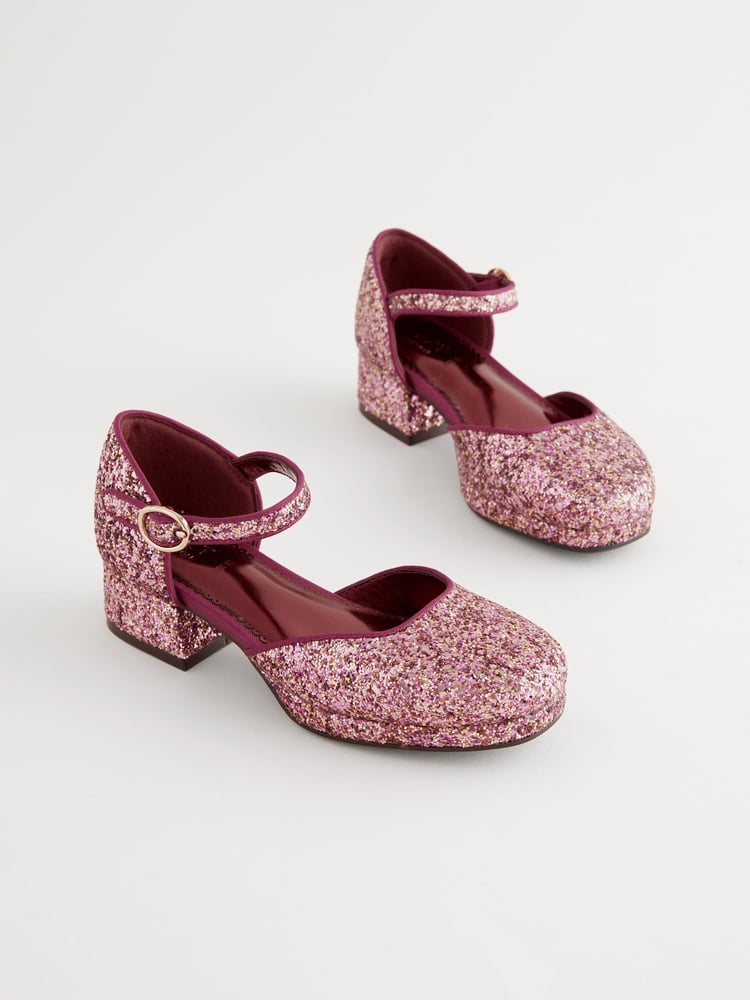 Purple Glitter Platform Heel Occasion Shoes - Image 2 of 7
