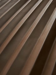 Tan Brown PU Pleated Midi Skirt - Image 7 of 7