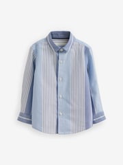 Blue/White Long Sleeve Vertical Stripe Shirt (3mths-16yrs) - Image 1 of 2