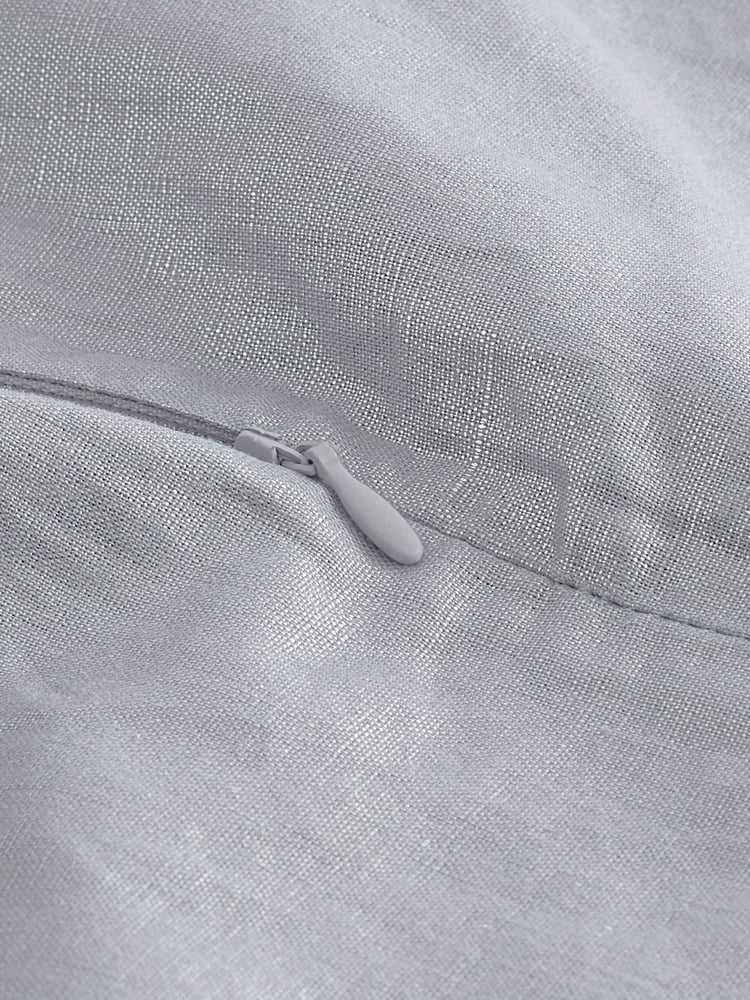 Silver Linen Blend Metallic Mini Skirt - Image 6 of 6