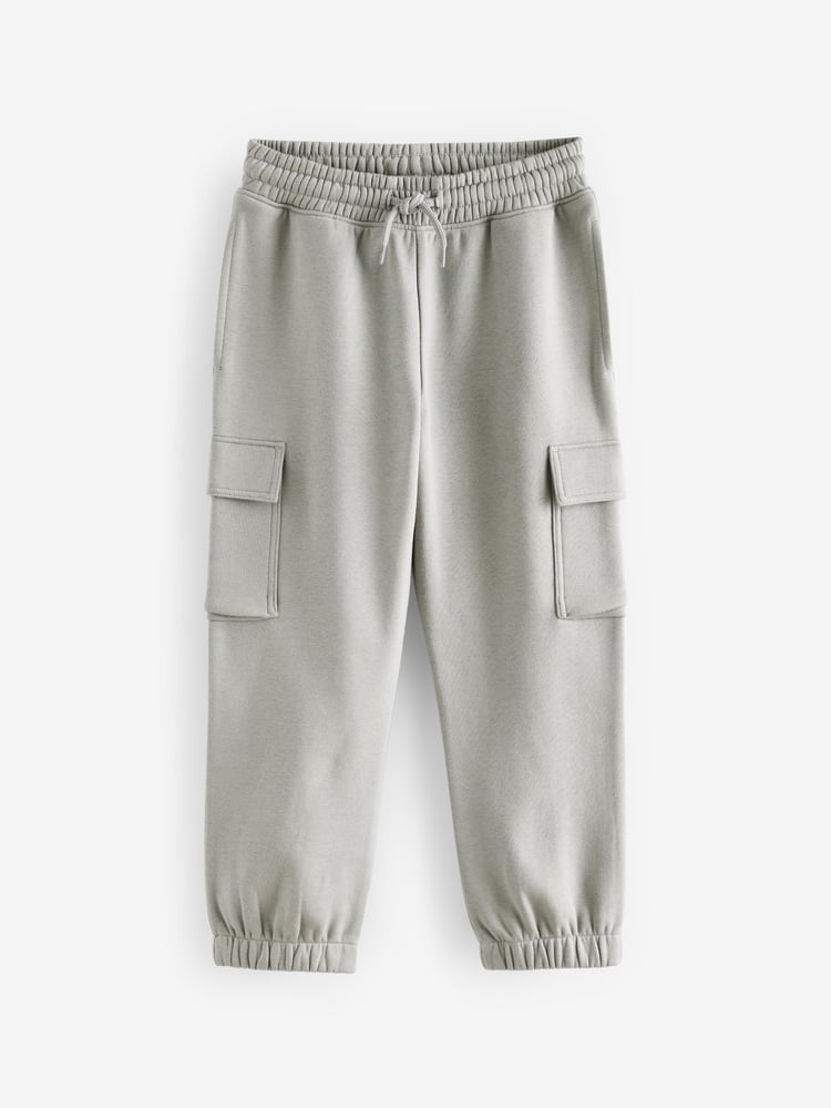 Black/Grey Regular Fit Slim Cargo Joggers 2 Pack (3-16yrs) - Image 2 of 7