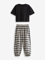 Black/White Woven Check Pyjamas 2 Pack (3-16yrs) - Image 2 of 5