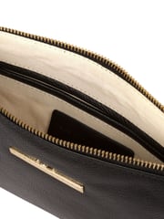 Pure Luxuries London Arlesey Leather 100% Cotton Clutch Bag - Image 5 of 5