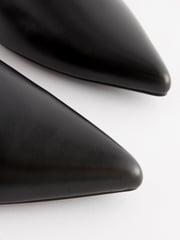 Black Forever Comfort® Point Toe Chain Trim Flats - Image 8 of 8