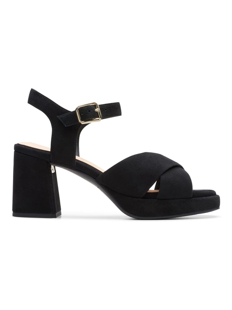 Clarks Black Suede Ritzy 75 Rae Sandals - Image 1 of 6