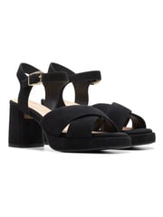 Clarks Black Suede Ritzy 75 Rae Sandals - Image 3 of 6