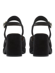 Clarks Black Suede Ritzy 75 Rae Sandals - Image 4 of 6
