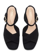Clarks Black Suede Ritzy 75 Rae Sandals - Image 5 of 6