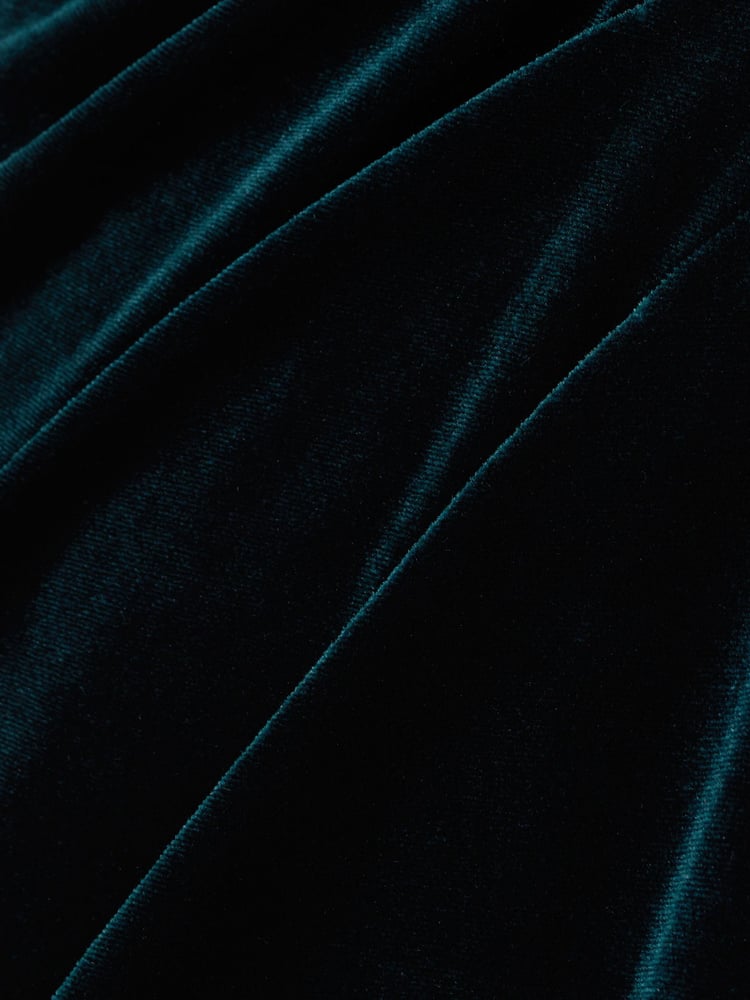 Adrianna Papell Green Velvet Off The Shoulder Gown - Image 7 of 7