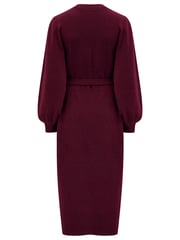 Pour Moi Burgundy Red Elle Knit Midi Wrap Dress - Image 4 of 4
