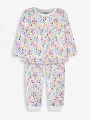 JoJo Maman Bébé Cream 2-Pack Hedgehog Jersey Pyjamas - Image 2 of 10