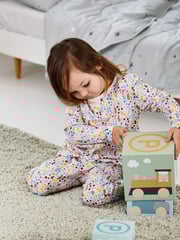 JoJo Maman Bébé Cream 2-Pack Hedgehog Jersey Pyjamas - Image 5 of 10