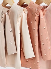 Rust Brown/Cream Baby Long Sleeve Tops 4 Pack - Image 3 of 7