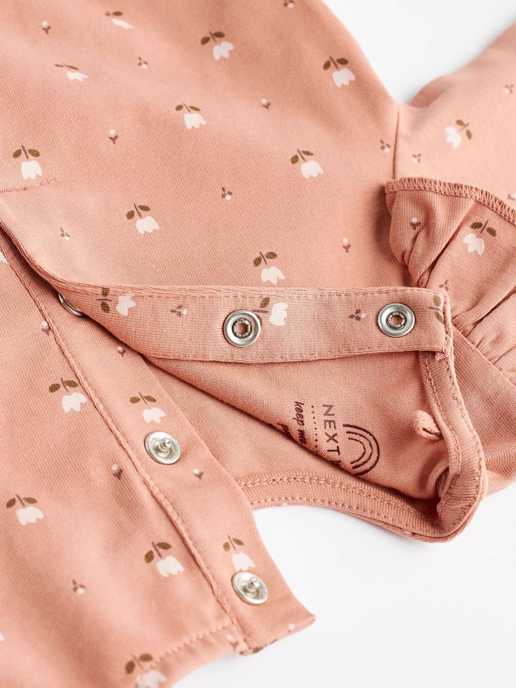 Rust Brown/Cream Baby Long Sleeve Tops 4 Pack - Image 7 of 7