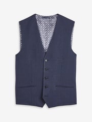 Navy Blue Check Suit Waistcoat - Image 5 of 6