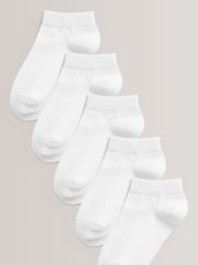 White 5 Pack Cotton Rich Trainer Socks - Image 1 of 2