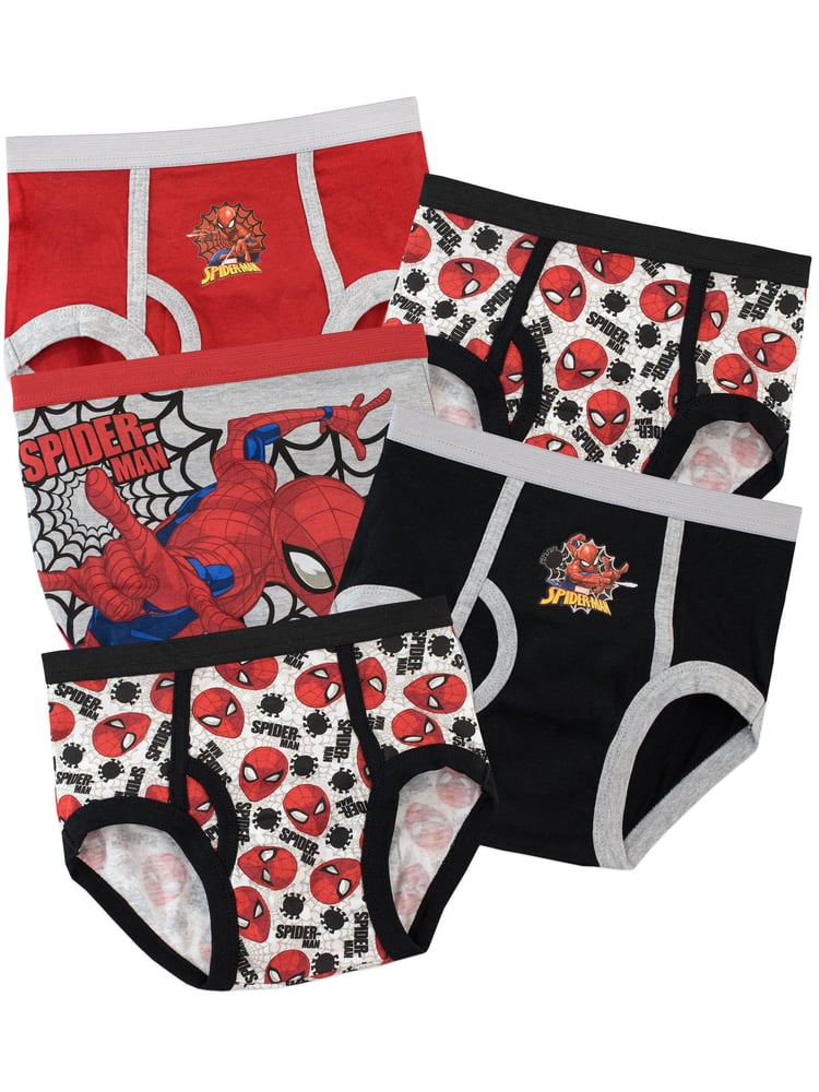 Character Silver Spiderman 100% Cotton Briefs Packs of 5 - Image 1 of 5