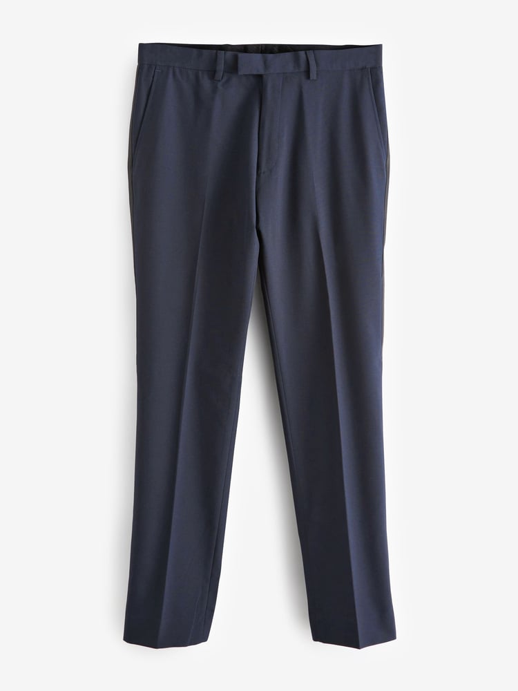 Navy Blue Slim Fit Tuxedo Suit Trousers - Image 1 of 4