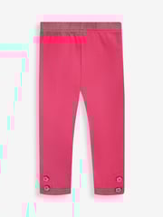 JoJo Maman Bébé Navy Blue Hedgerow & Berry Pink Girls' 2-Pack Leggings - Image 3 of 6