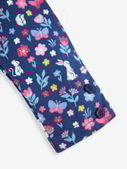 JoJo Maman Bébé Navy Blue Hedgerow & Berry Pink Girls' 2-Pack Leggings - Image 4 of 6