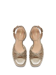 Clarks Gold Suede Ritzy75 Faye Sandals - Image 10 of 11