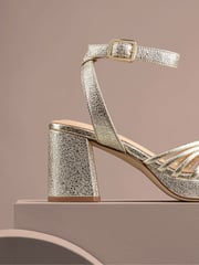 Clarks Gold Suede Ritzy75 Faye Sandals - Image 3 of 11