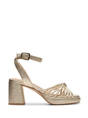 Clarks Gold Suede Ritzy75 Faye Sandals - Image 6 of 11