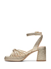 Clarks Gold Suede Ritzy75 Faye Sandals - Image 7 of 11