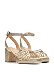 Clarks Gold Suede Ritzy75 Faye Sandals - Image 8 of 11
