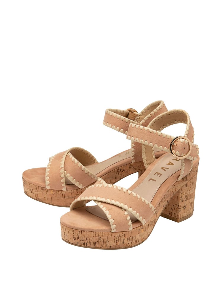 Ravel Natural Cross-Over Platform Sandals - Image 2 of 4 Ravel Natural Cross-Over Platform Sandals - Image 2 of 4