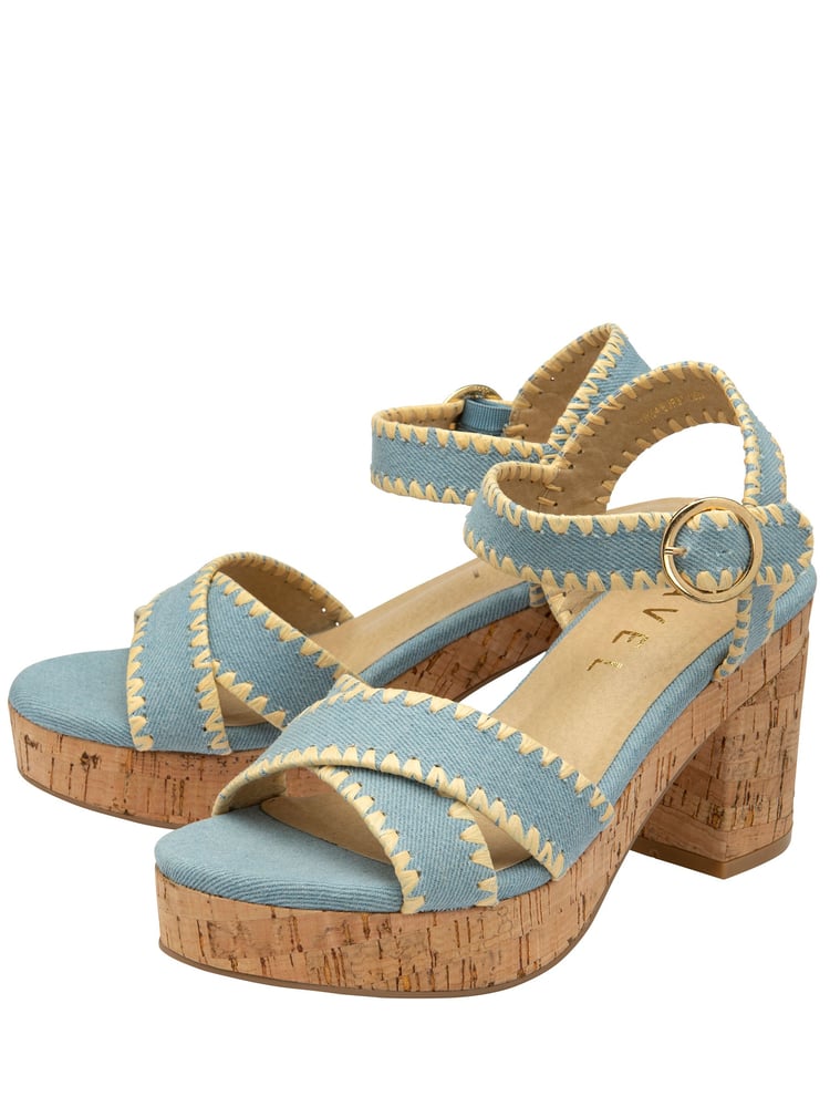 Ravel Blue Cross-Over Platform Sandals - Image 2 of 3 Ravel Blue Cross-Over Platform Sandals - Image 2 of 3