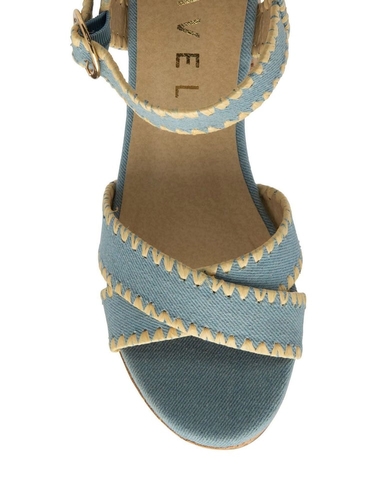 Ravel Blue Cross-Over Platform Sandals - Image 3 of 3 Ravel Blue Cross-Over Platform Sandals - Image 3 of 3