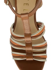 Ravel Brown Leather Strappy Wedge Sandals - Image 4 of 4