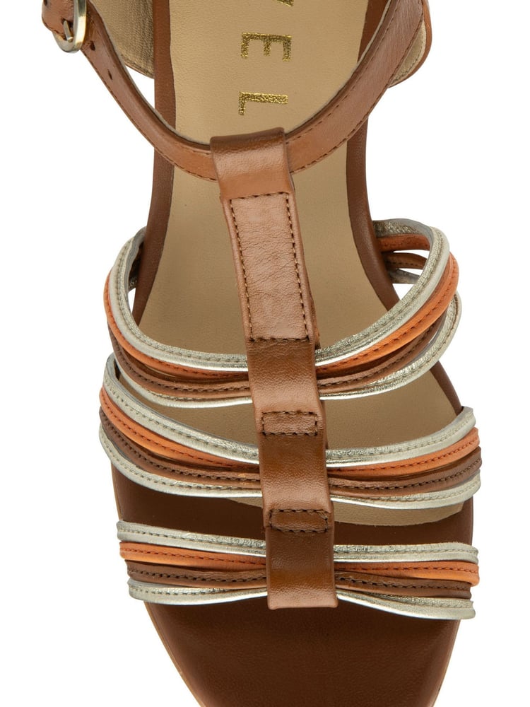 Ravel Brown Leather Strappy Wedge Sandals - Image 4 of 4 Ravel Brown Leather Strappy Wedge Sandals - Image 4 of 4