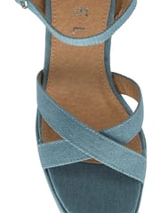 Ravel Blue Croc Cross Strap Open Toe Platform Sandals - Image 4 of 4