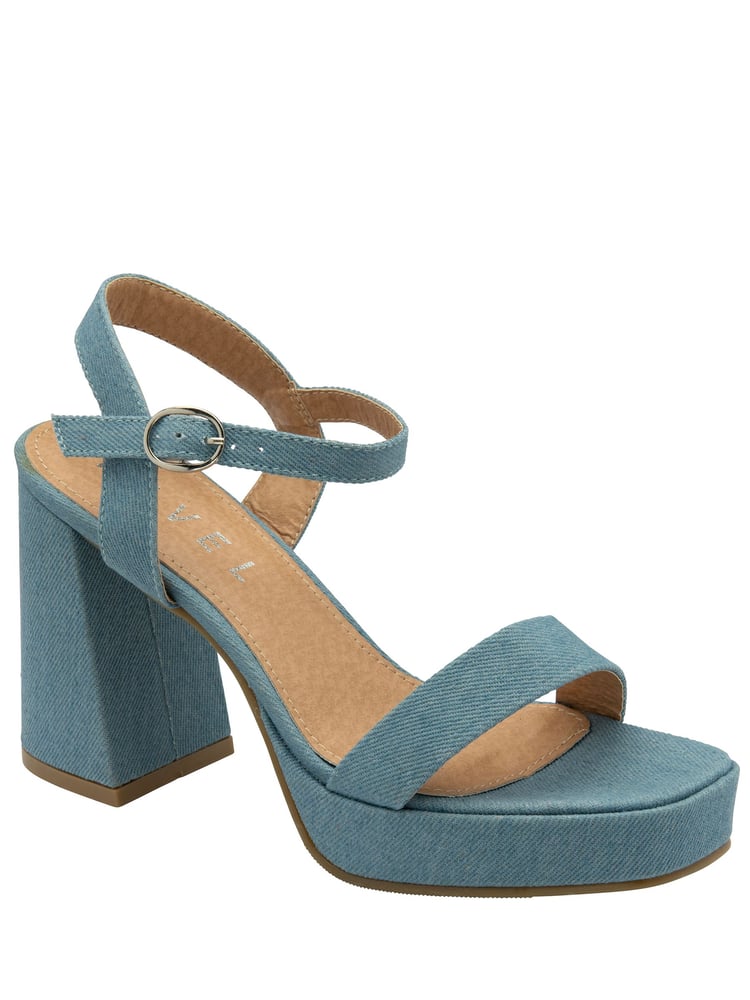 Ravel Blue Croc Strappy Open Toe Platform Sandals - Image 1 of 4 Ravel Blue Croc Strappy Open Toe Platform Sandals - Image 1 of 4
